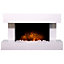 Adam Manola White Wall-mounted Electric LED electric fire suite