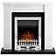 Adam Solus Pure white & black Chrome effect LED electric fire suite