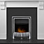 Adam Victoria China White & Black Granite Chrome effect Freestanding Electric Fire suite