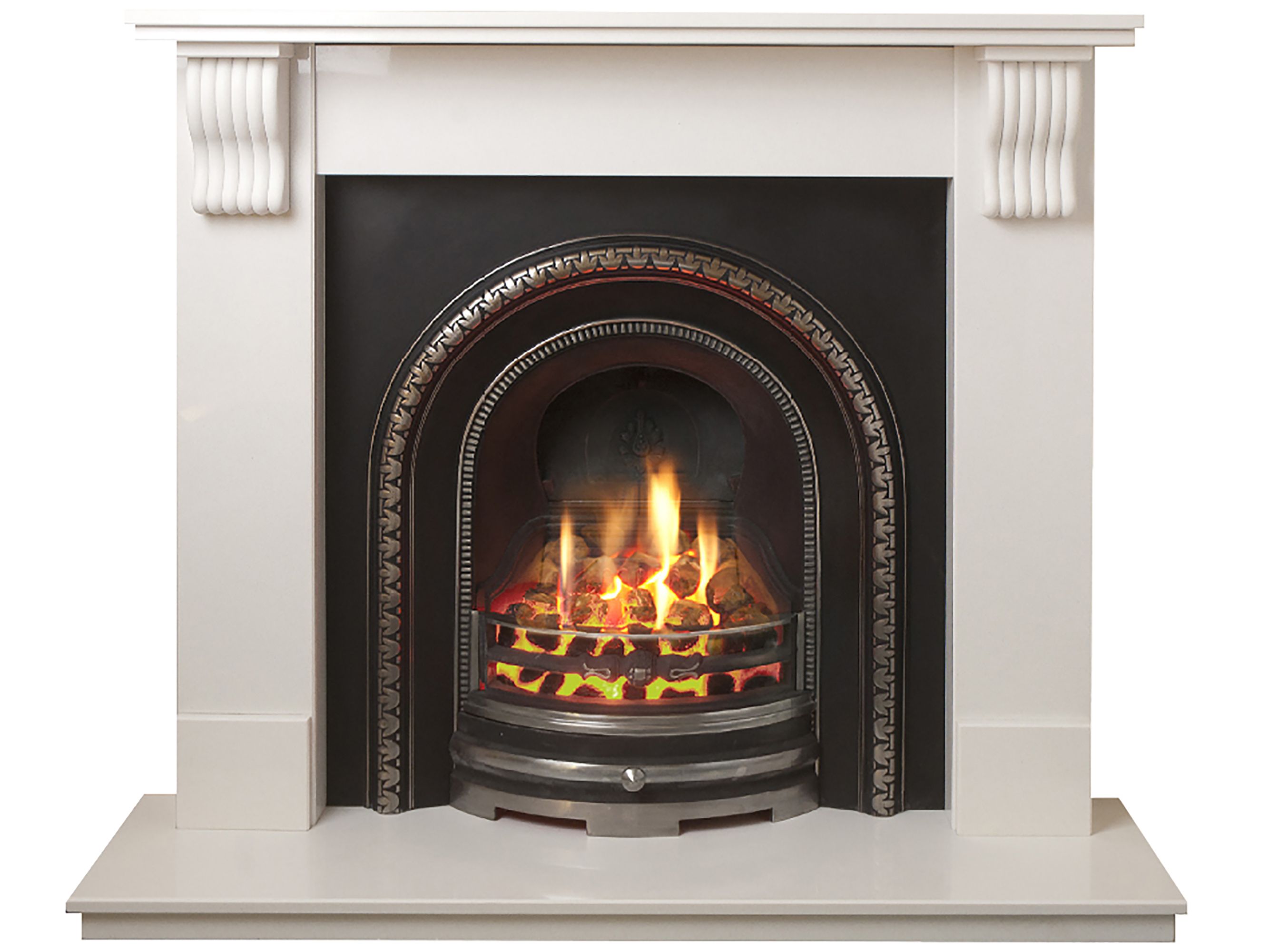 Adam Victoria White Manual control Gas Fire | DIY at Bu0026Q
