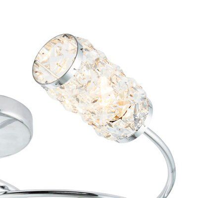 Adela Glass beads Brushed Glass & metal clear Chrome effect 6 Lamp Ceiling light