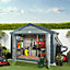 Adman Steel Sheds Ministore 6x4 ft Apex Olive Metal 2 door Shed with floor (Base included) - Assembly service included