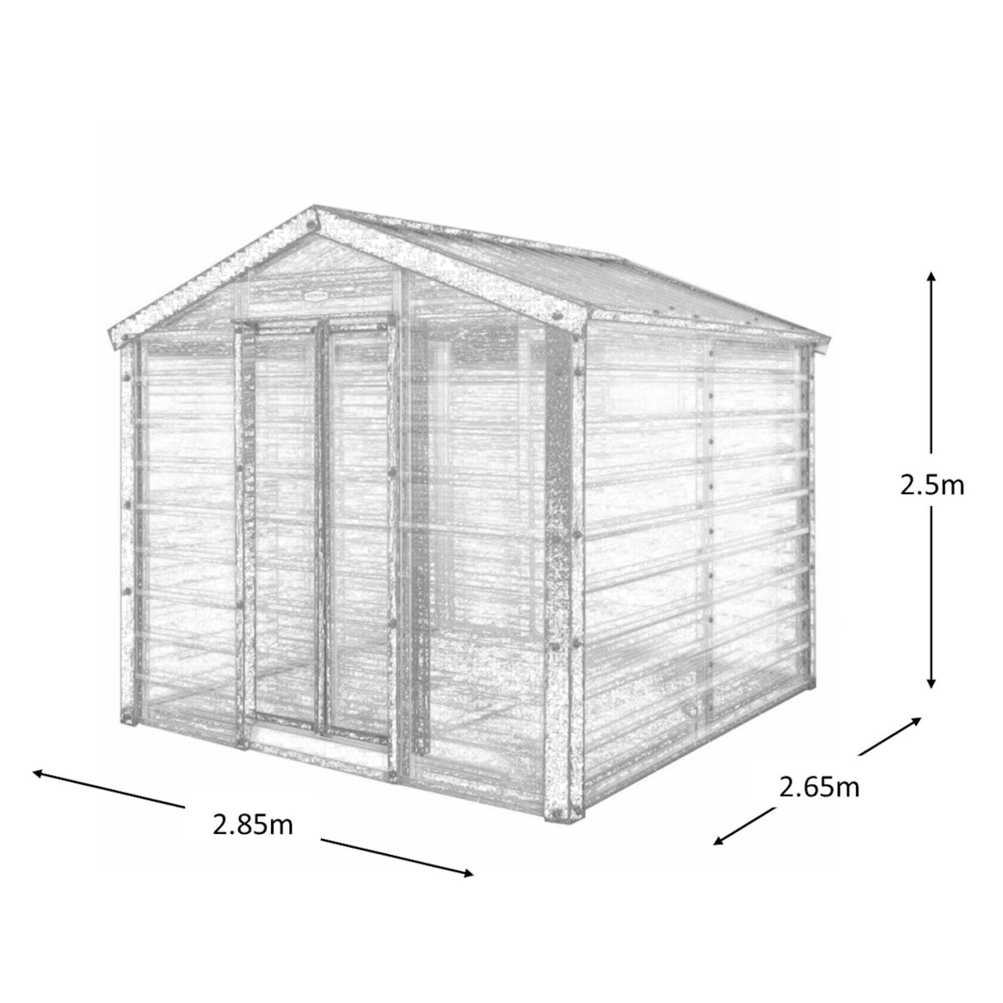 Adman Steel Sheds Multigrow 9.4x8.8 Greenhouse with Adjustable vent