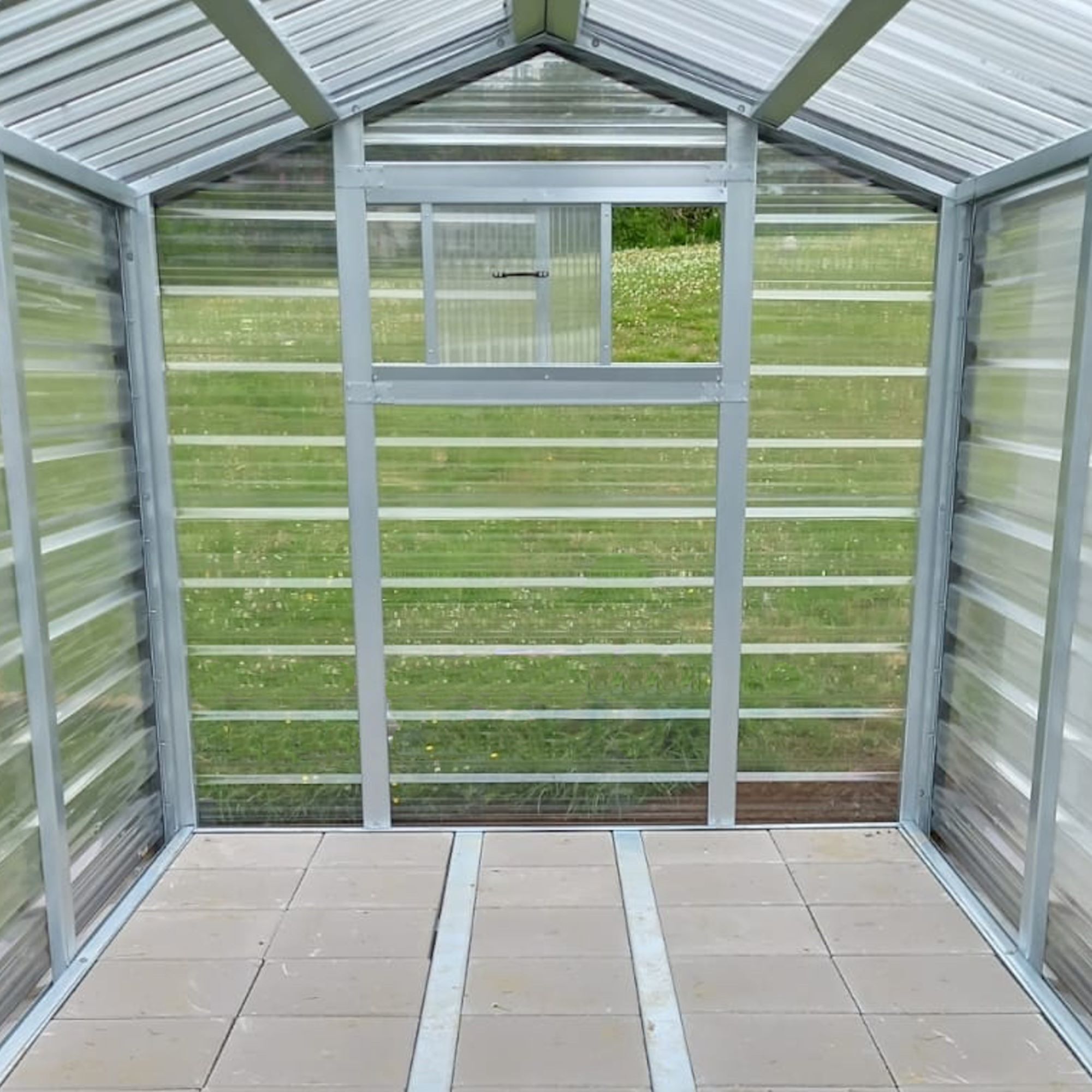 Adman Steel Sheds Multigrow 9.4x8.8 Greenhouse with Adjustable vent