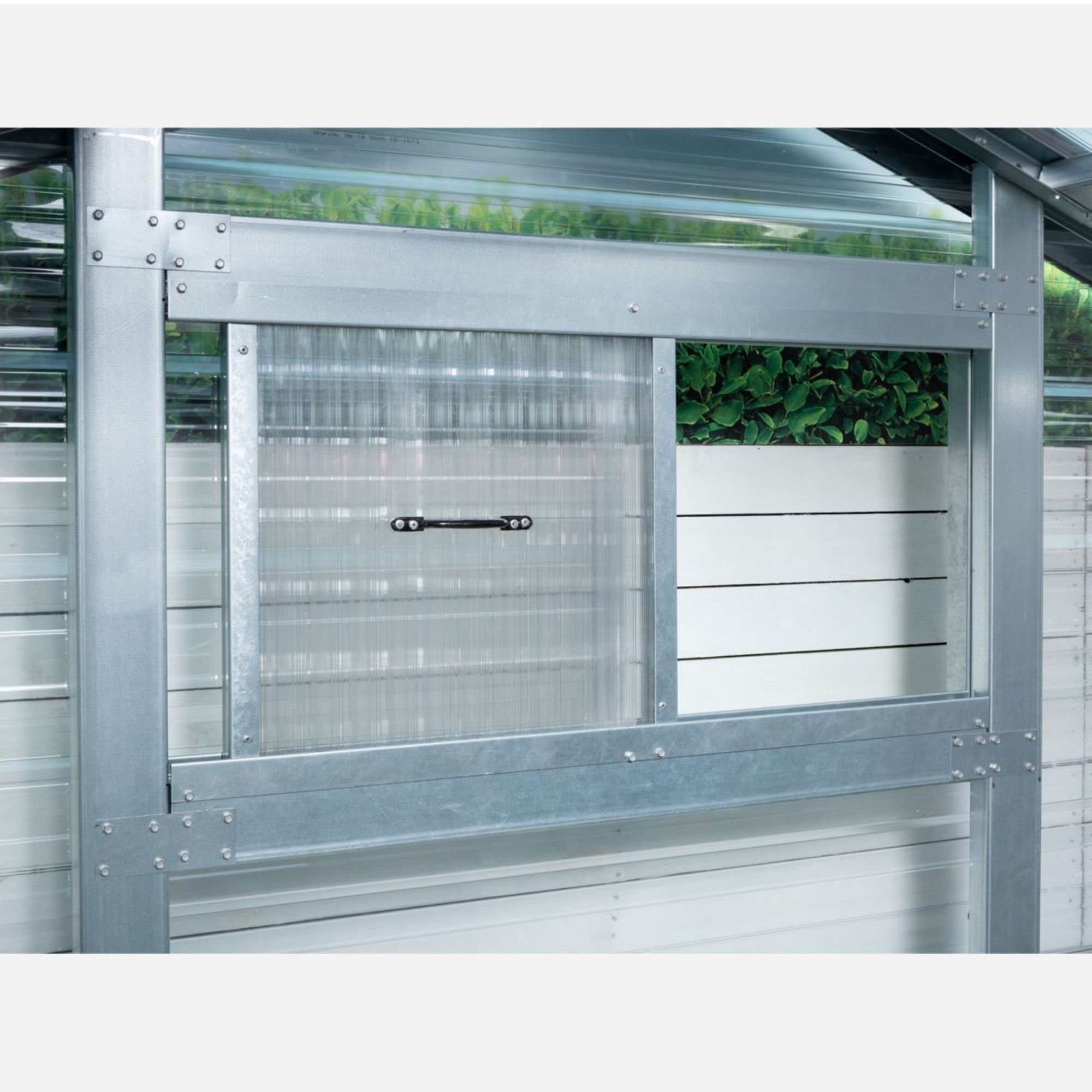 Adman Steel Sheds Multigrow 9.4x8.8 Greenhouse with Adjustable vent