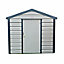 Adman Steel Sheds Multistore 10x10 ft Apex Goosewing Grey Metal Shed with floor (Base included) - Assembly service included