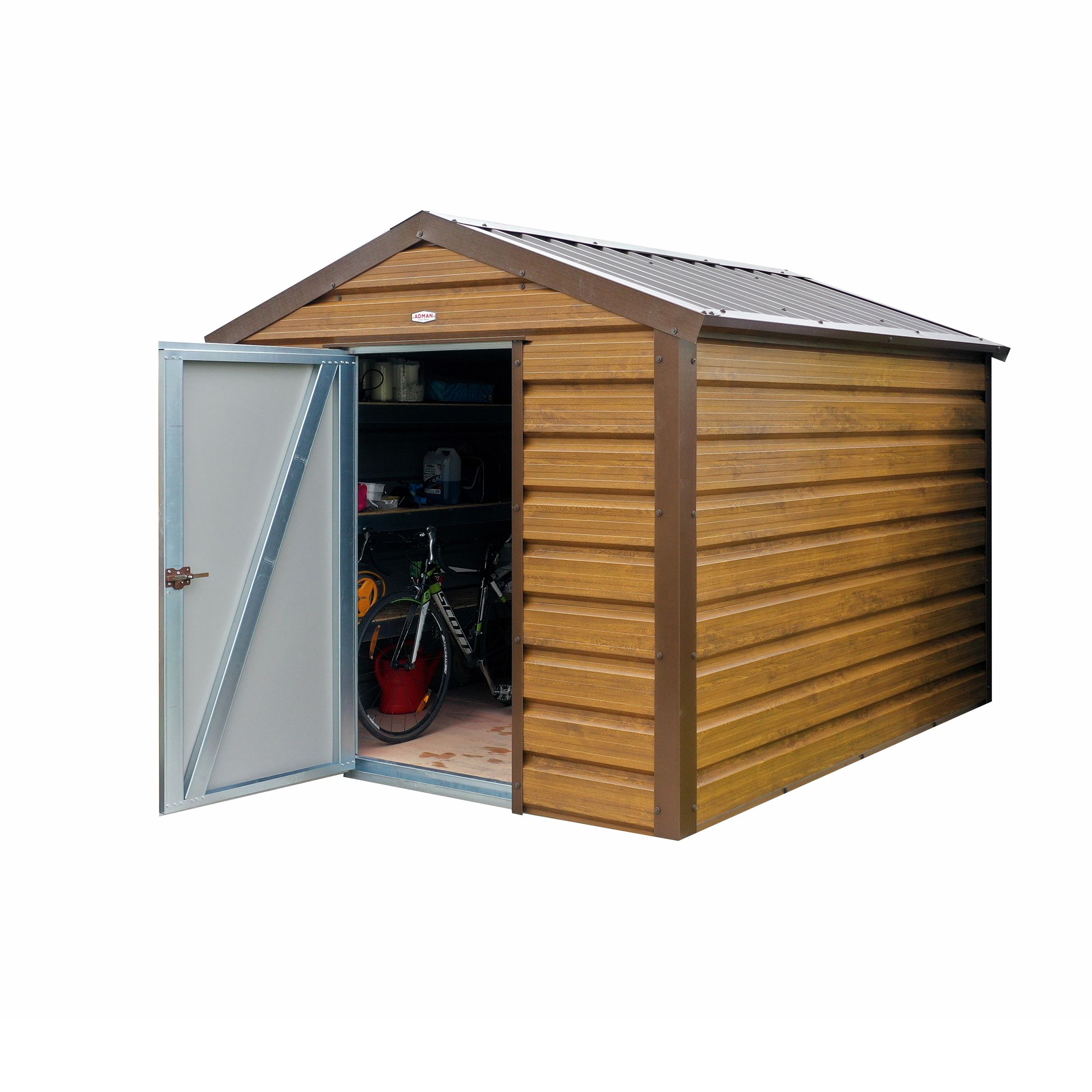Adman Steel Sheds Multistore 10x10 ft Apex Metal Shed with floor (Base included) - Assembly service included