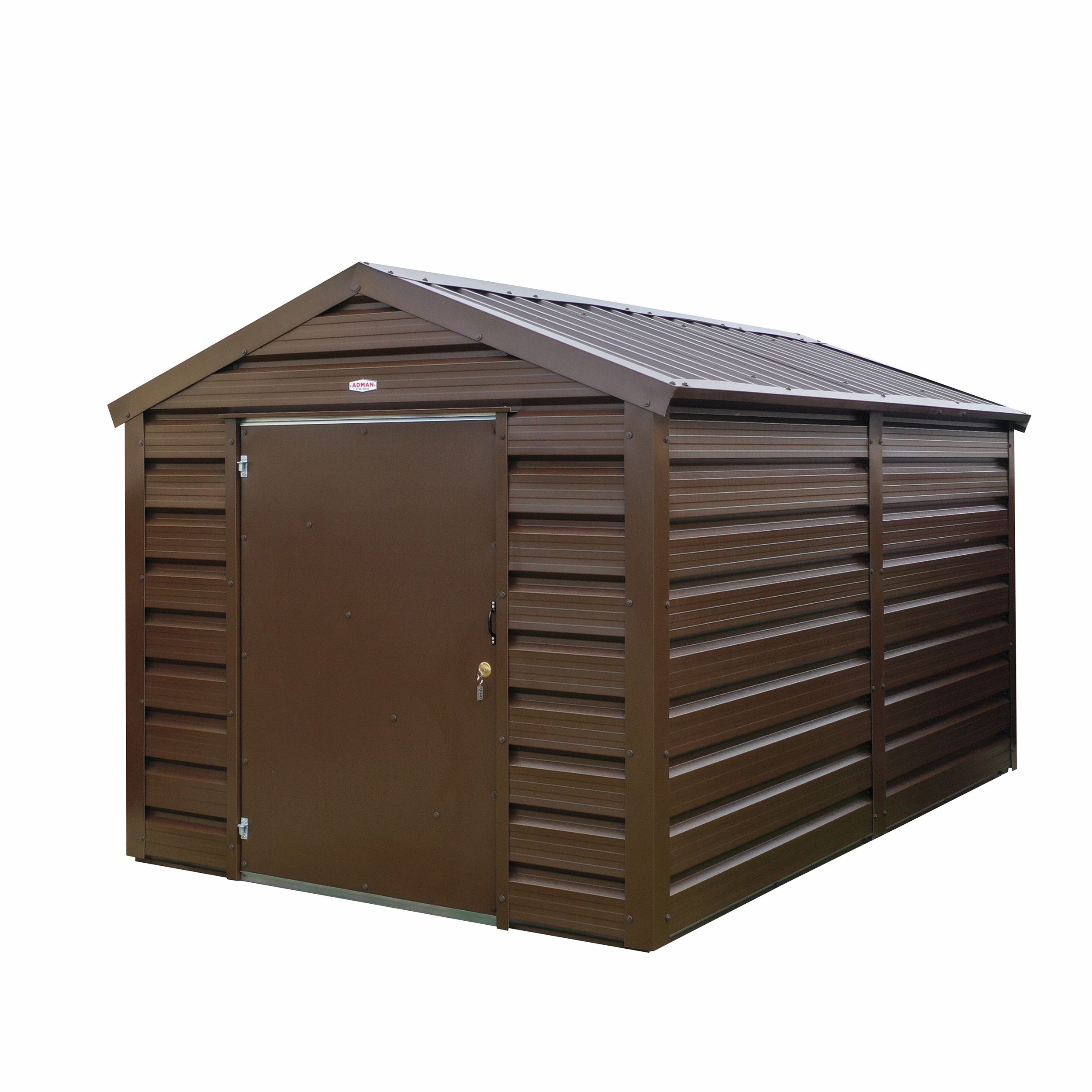 Adman Steel Sheds Multistore 10x13 ft Apex Metal Shed with floor (Base included) - Assembly service included