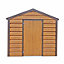 Adman Steel Sheds Multistore 10x13 ft Apex Woodgrain Metal Shed with floor (Base included) - Assembly service included