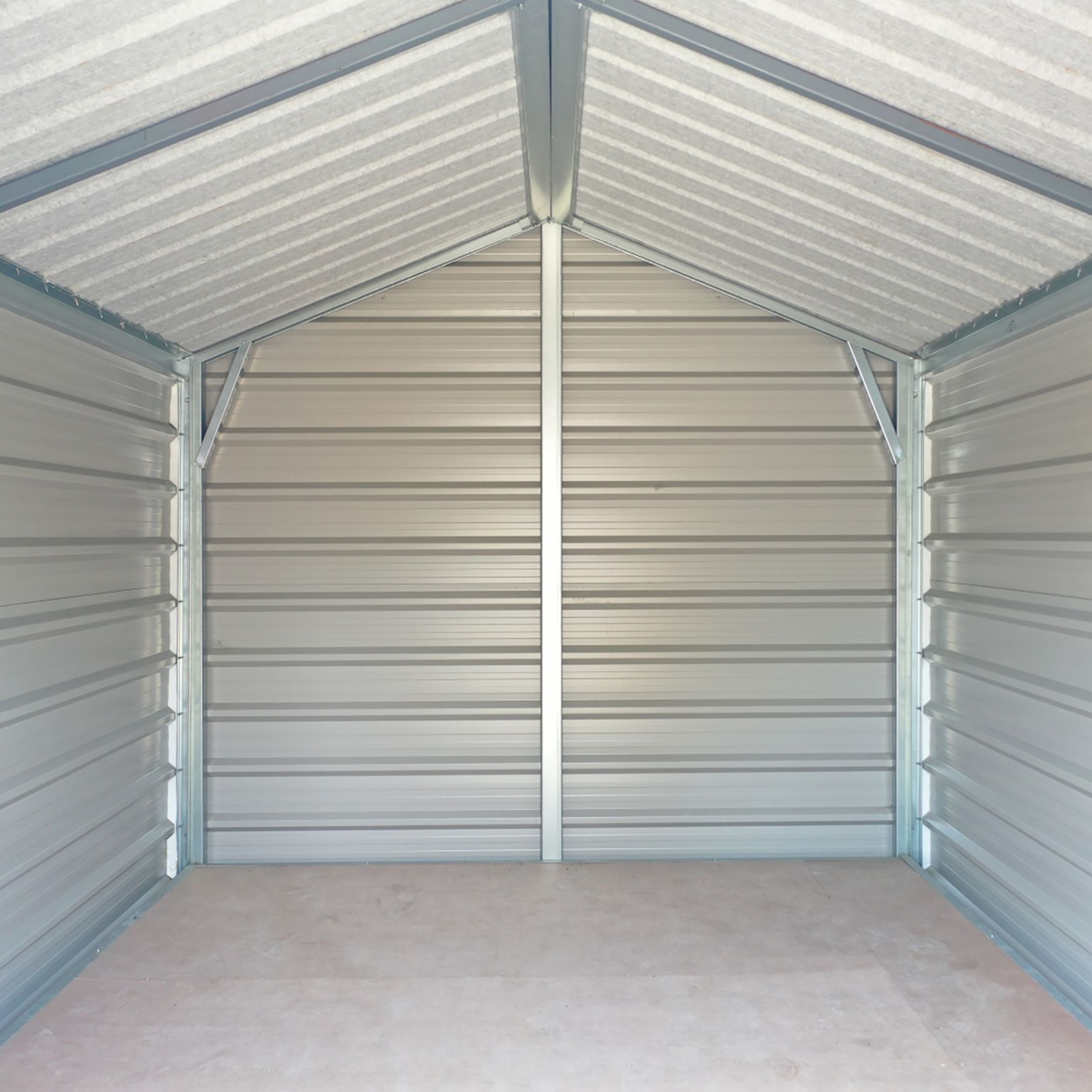 Adman Steel Sheds Multistore 10x17 ft Apex Metal Shed with floor (Base included) - Assembly service included