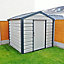 Adman Steel Sheds Multistore 10x6 ft Apex Goosewing Grey Metal Shed with floor (Base included) - Assembly service included