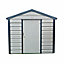 Adman Steel Sheds Multistore 10x6 ft Apex Goosewing Grey Metal Shed with floor (Base included) - Assembly service included