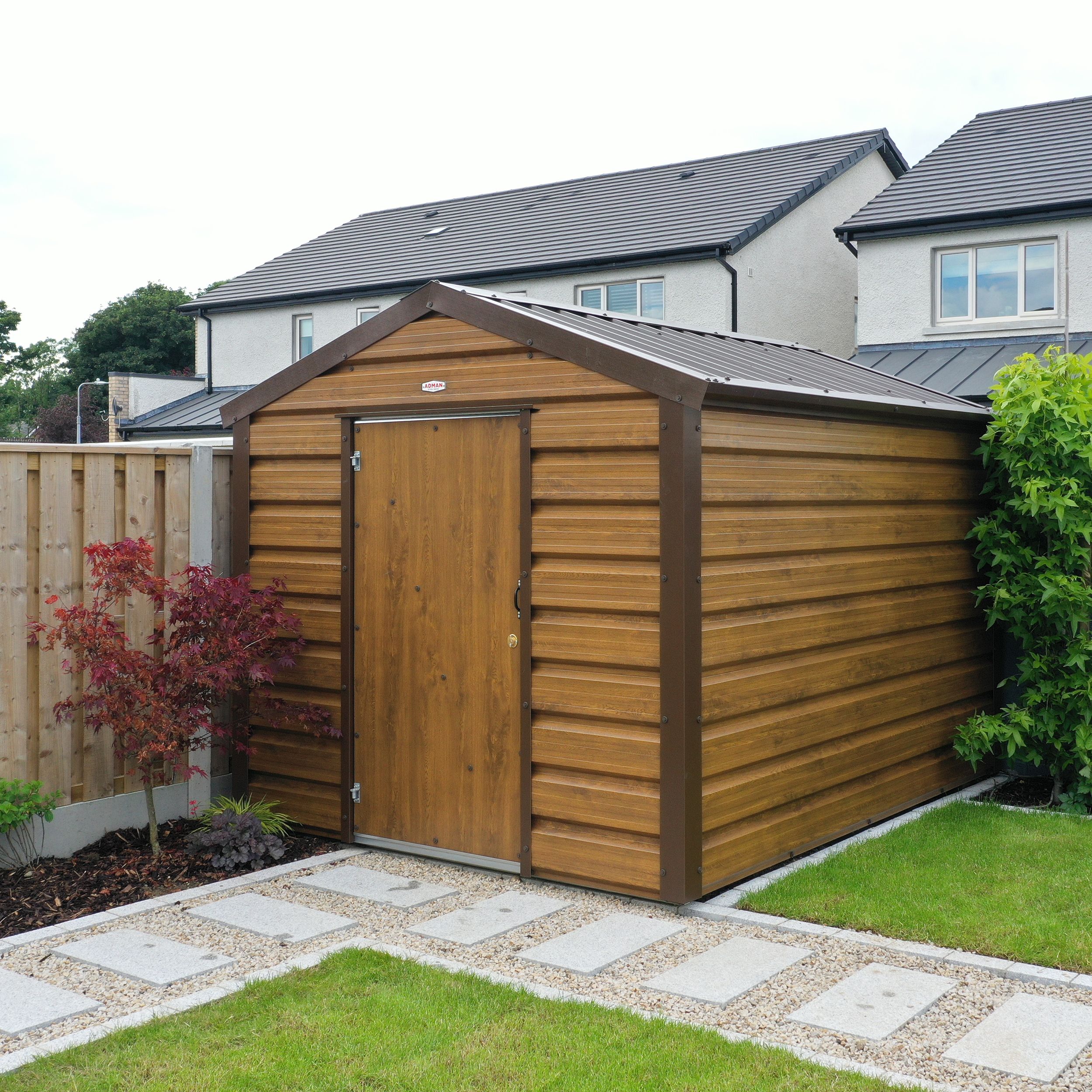 Adman Steel Sheds Multistore 10x6 ft Apex Metal Shed with floor (Base included) - Assembly service included
