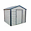 Adman Steel Sheds Multistore 10x8 ft Apex Goosewing Grey Metal Shed with floor (Base included) - Assembly service included