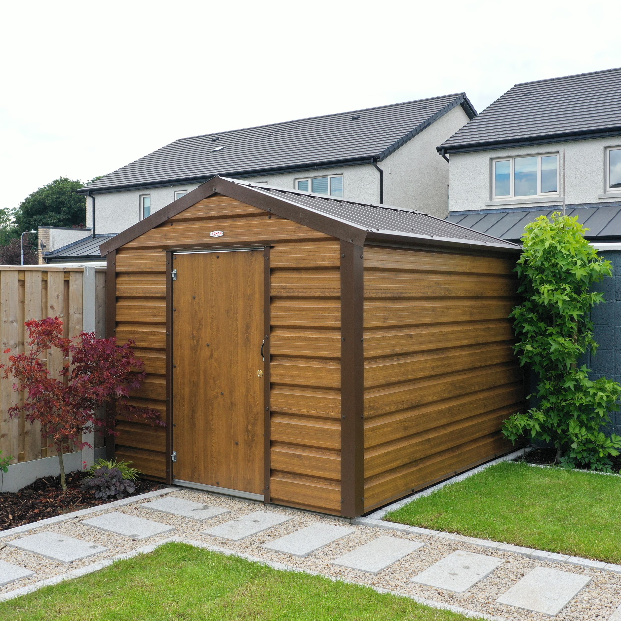 Adman Steel Sheds Multistore 13x8 ft Apex Metal Shed with floor (Base included) - Assembly service included