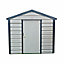 Adman Steel Sheds Multistore 6x7 ft Apex Goosewing Grey Shed with floor (Base included) - Assembly service included