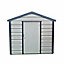 Adman Steel Sheds Multistore 7x8 ft Apex Goosewing Grey Metal Shed with floor (Base included) - Assembly service included