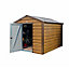 Adman Steel Sheds Multistore 7x8 ft Apex Woodgrain Timber Shed with floor (Base included) - Assembly service included