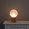 Adriana White Wooden effect Halogen Table lamp