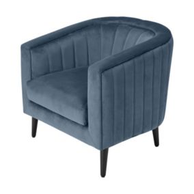 Turio deep blue velvet best sale effect chair