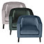 Adwen Blue Velvet effect Relaxer chair (H)735mm (W)730mm (D)755mm
