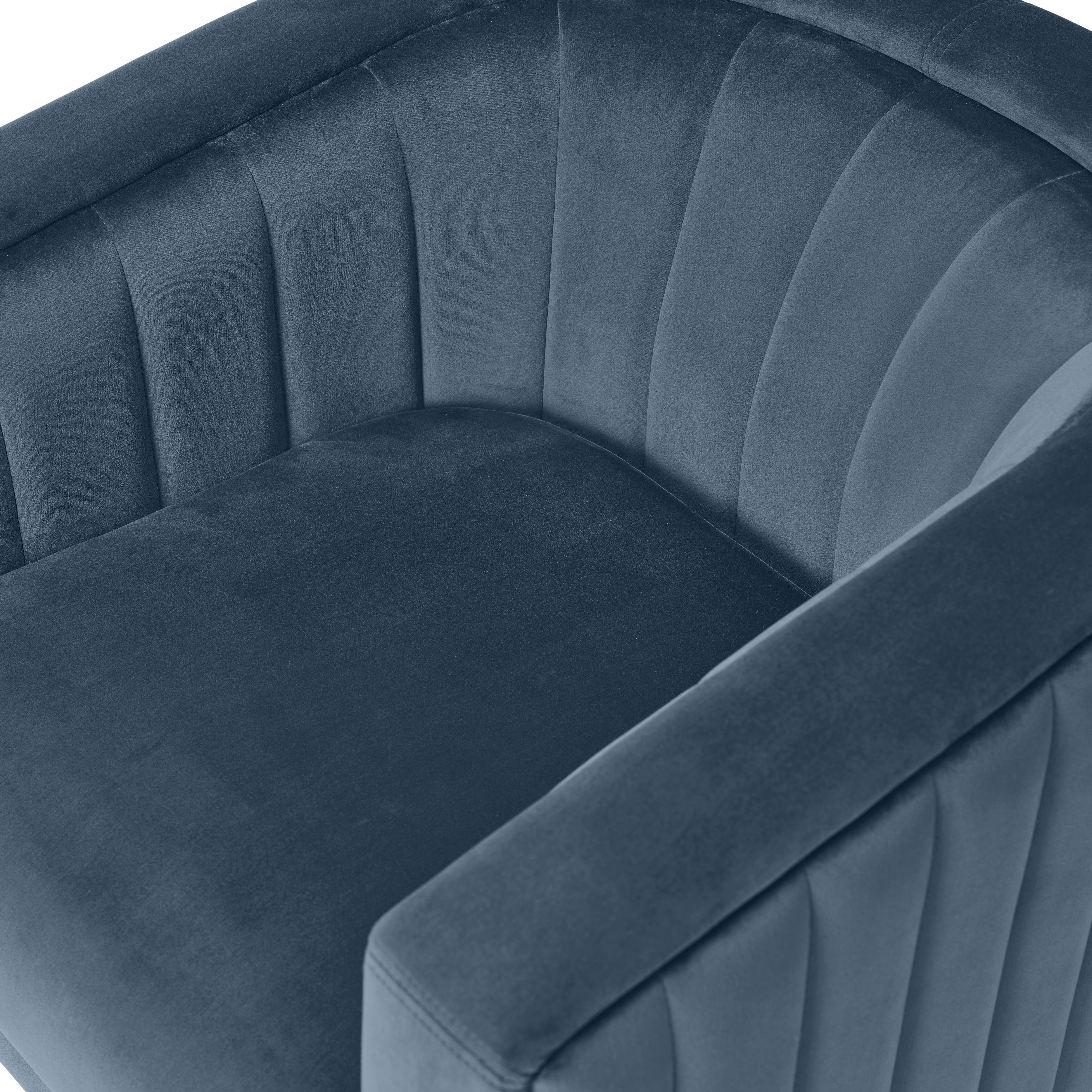 Adwen Blue Velvet effect Relaxer chair (H)735mm (W)730mm (D)755mm