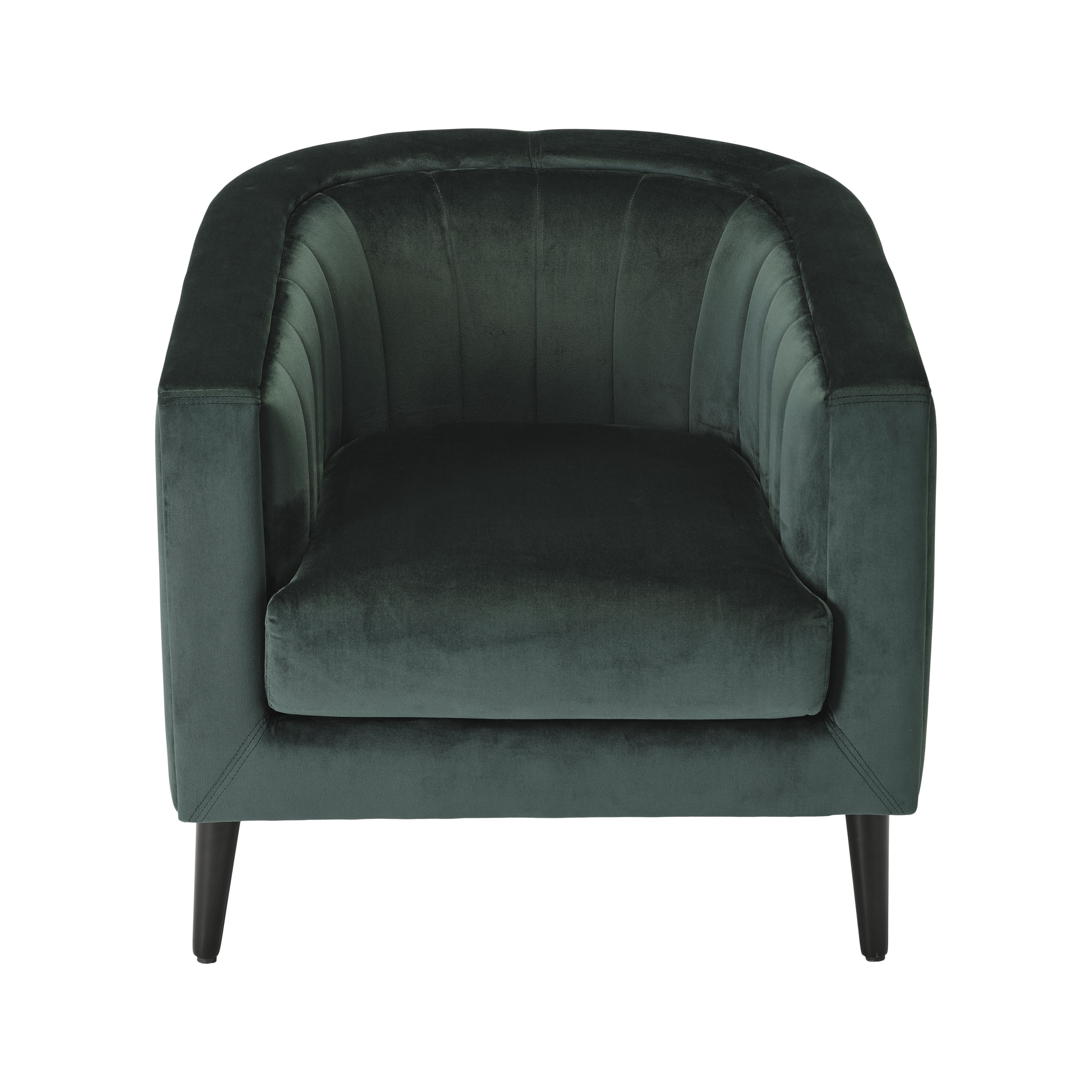 Adwen Dark green Velvet effect Relaxer chair (H)735mm (W)720mm (D)755mm