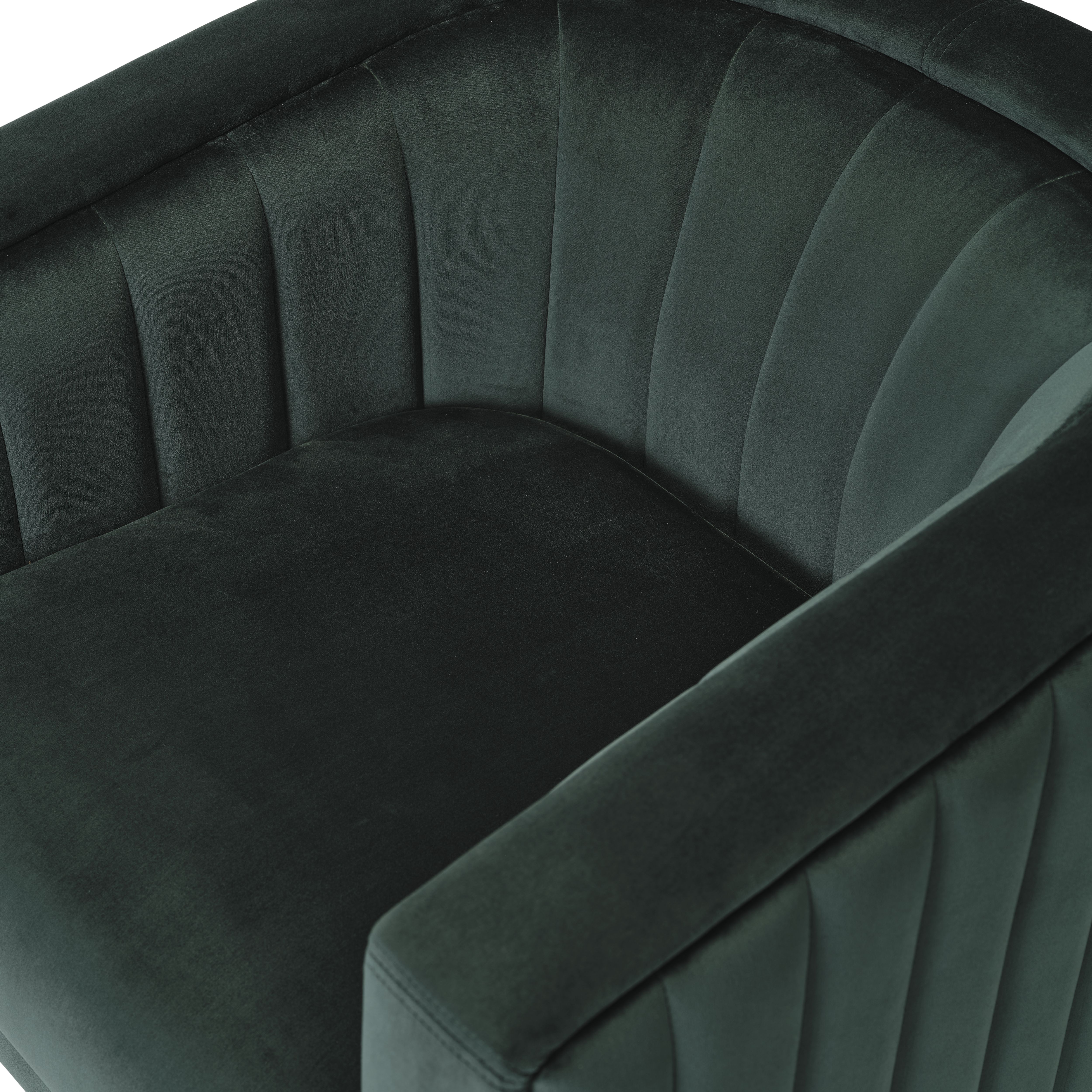 Adwen Dark green Velvet effect Relaxer chair (H)735mm (W)720mm (D)755mm