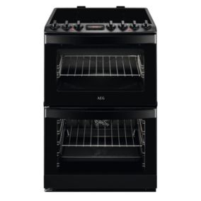 AEG CIB6742MCB_BK 60cm Double Electric Cooker with Induction Hob - Black