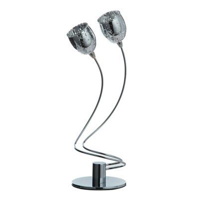 Aero glass Matt Chrome effect Halogen Table lamp