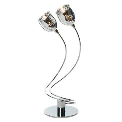 Aero glass Matt Chrome effect Halogen Table lamp