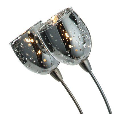 Aero glass Matt Chrome effect Halogen Table lamp