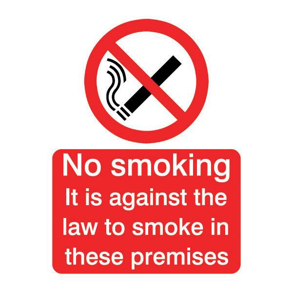 Against The Law Smoking Self Adhesive Labels H 200mm W 150mm Diy
