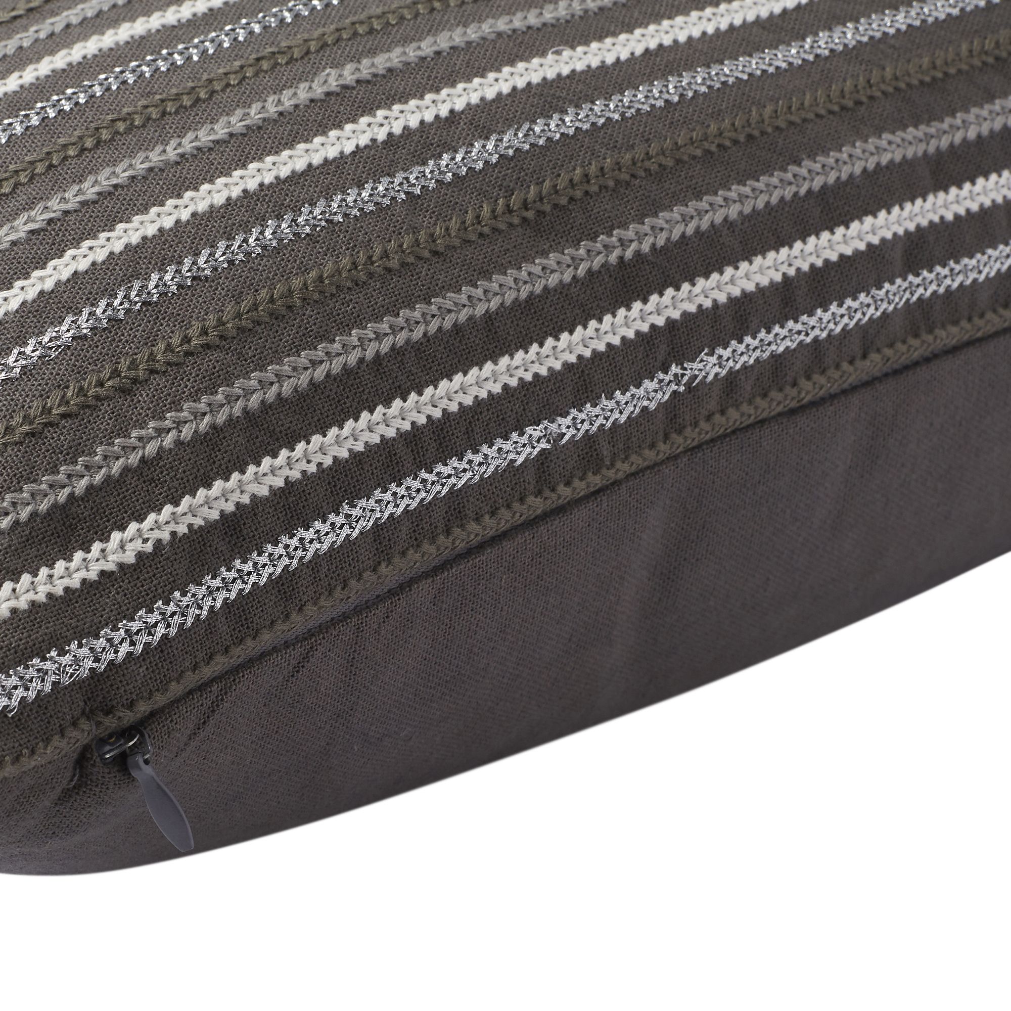 Agra Stripes Grey Cushion (L)40cm x (W)40cm