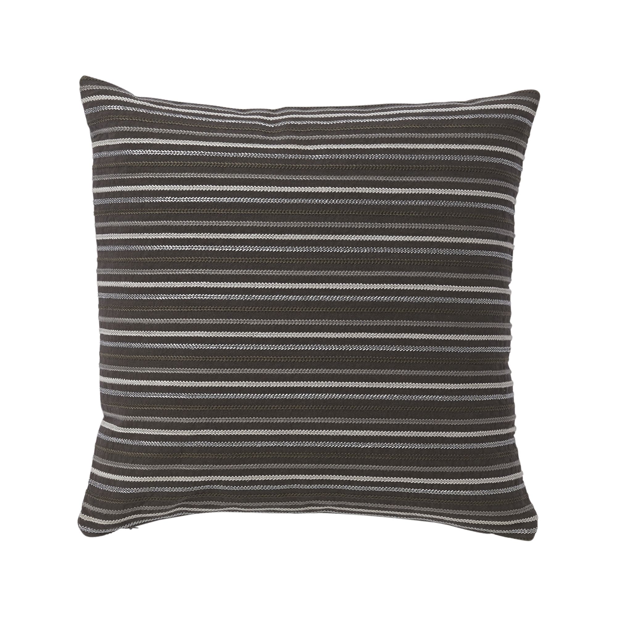 Agra Stripes Grey Cushion (L)40cm x (W)40cm