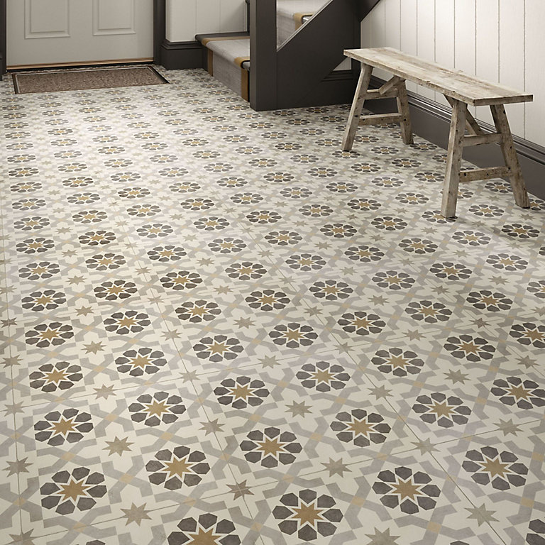 Agran Multicolour Matt Patterned, Ceramic Floor Tiles Uk Only