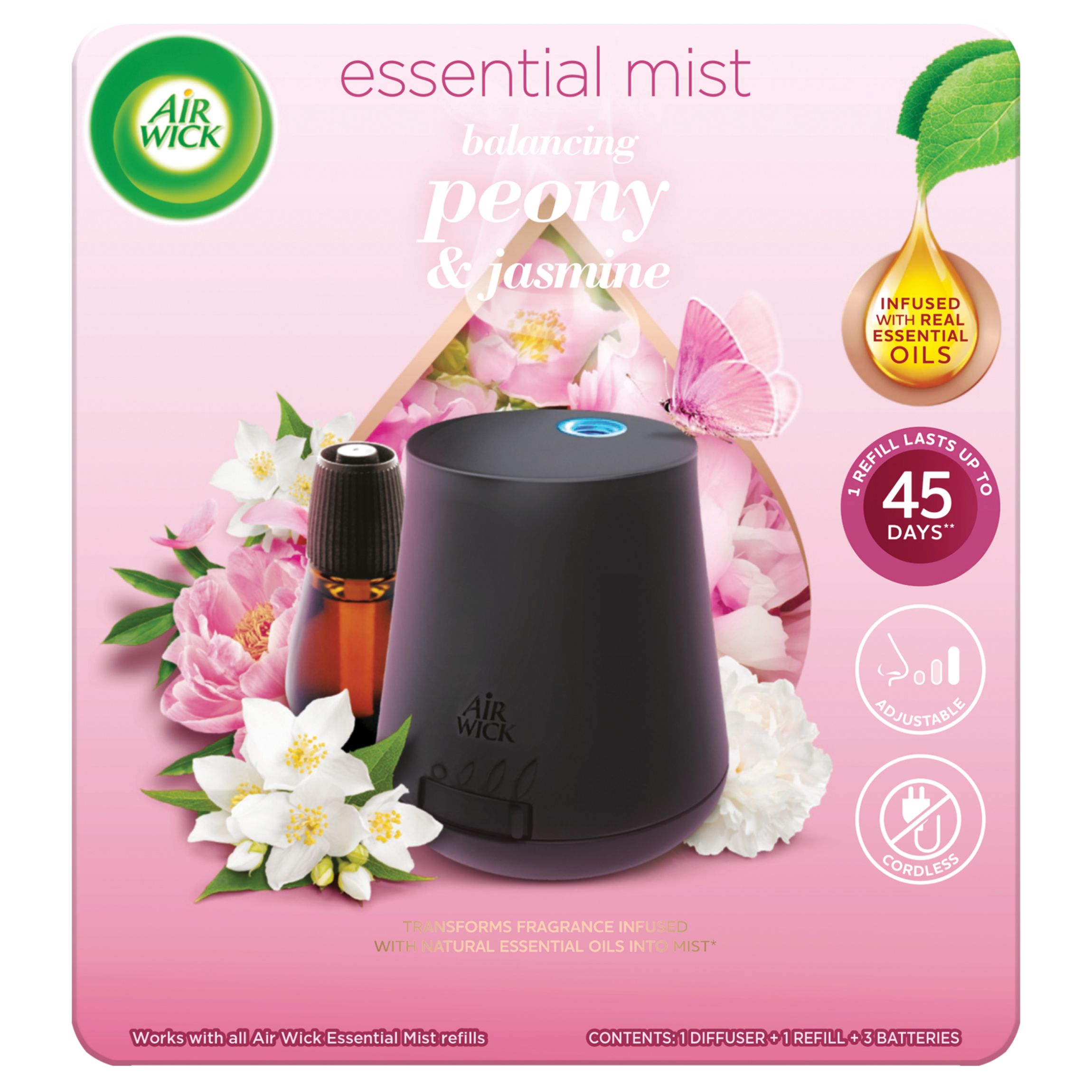 Airwick 20ml Peony Jasmine Diffuser, Pack of
