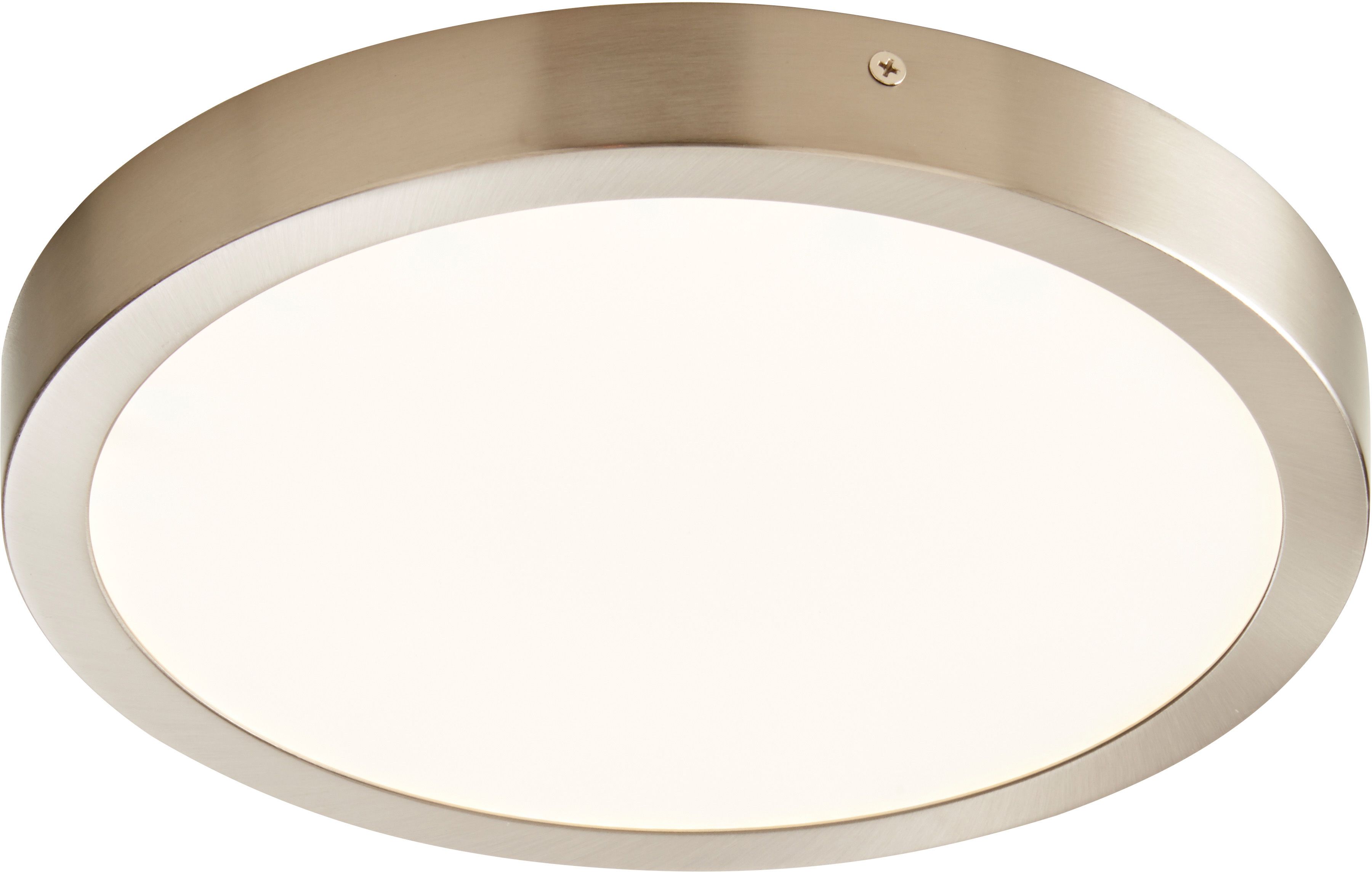 Aius Round Brushed Metal & plastic Silver Chrome effect LED Ceiling light (Dia)21.5cm