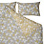 Akaisha Floral Grey & ochre Double Duvet cover & pillow case set
