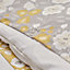 Akaisha Floral Grey & ochre Double Duvet cover & pillow case set