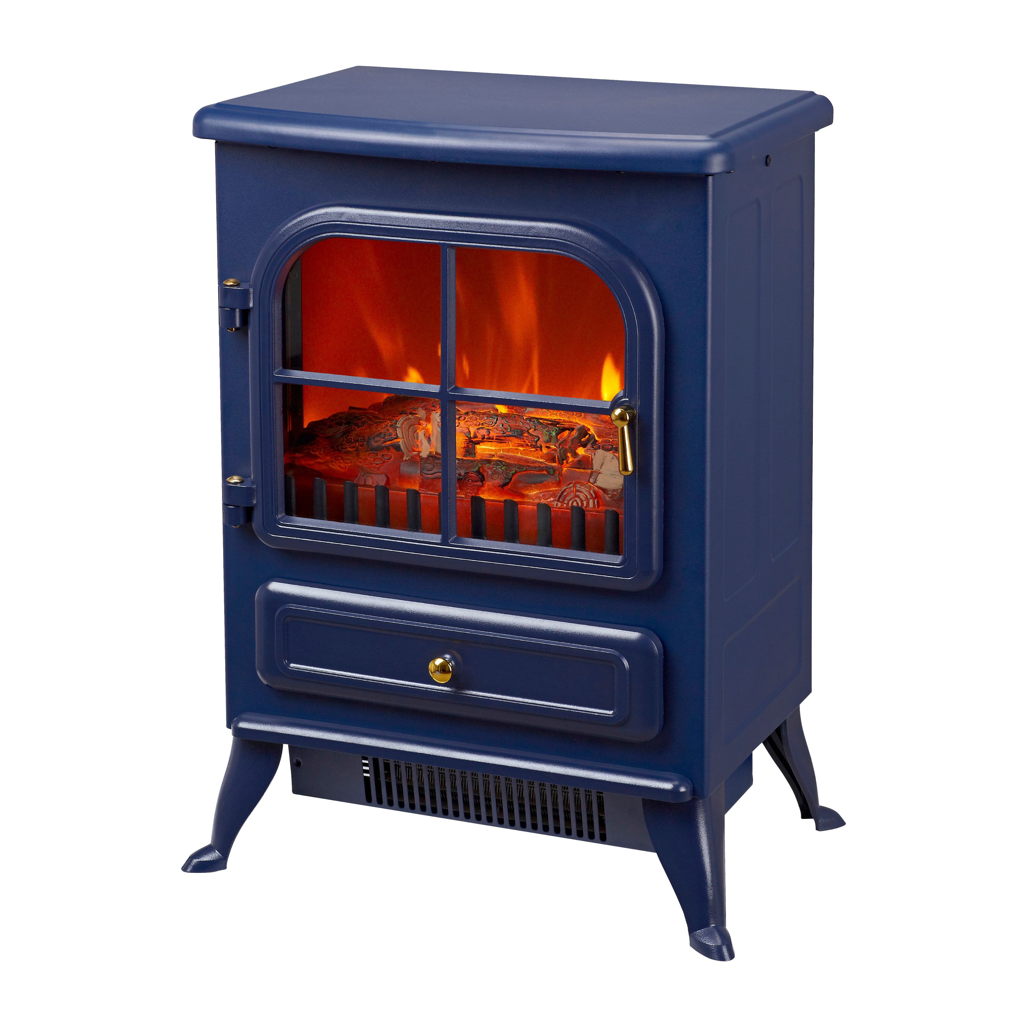 Akershus 1.85W Matt Navy blue FC Stone effect Electric Stove (H)548mm (W)415mm