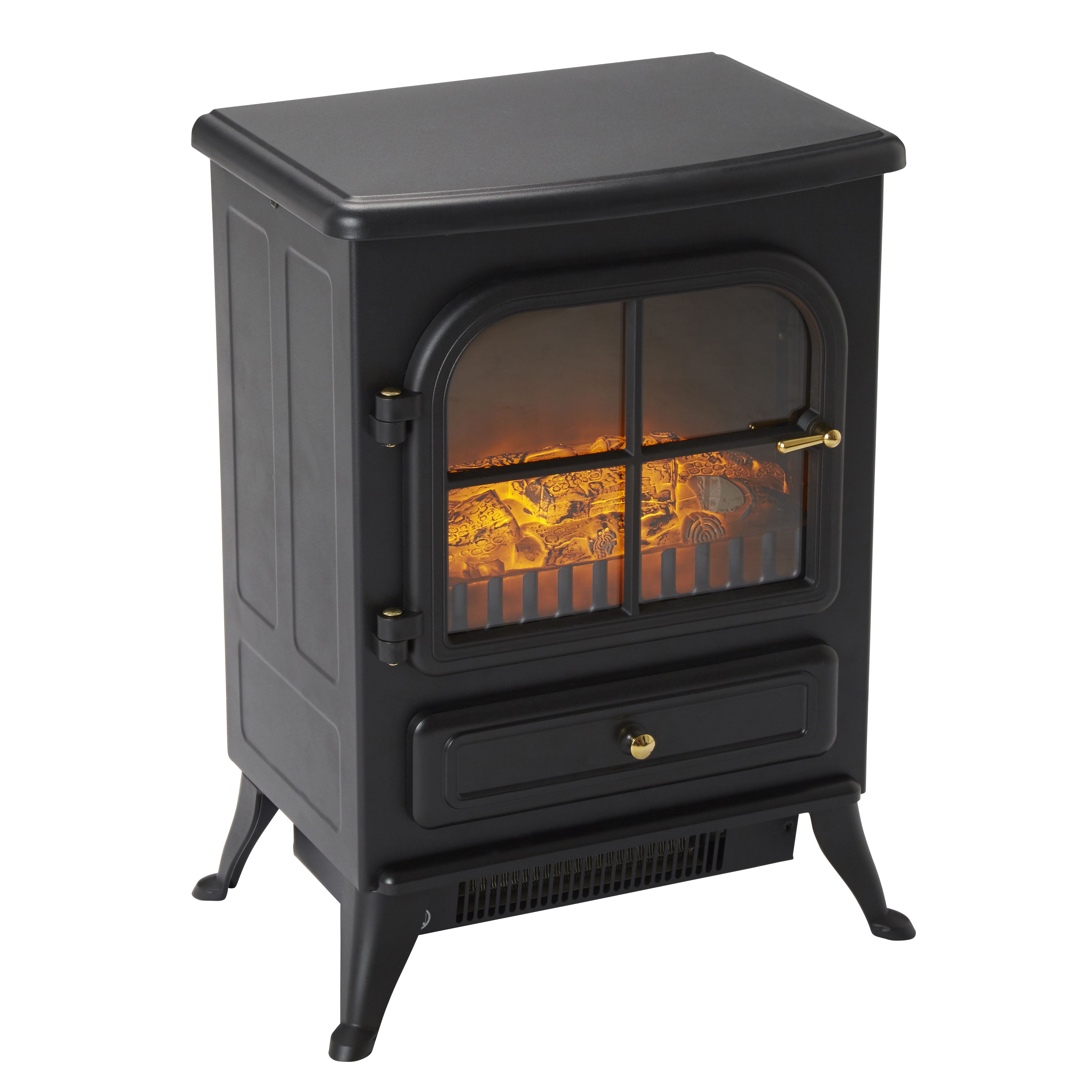 Akershus 1850W Cast iron effect Electric Stove (H)548mm (W)415mm