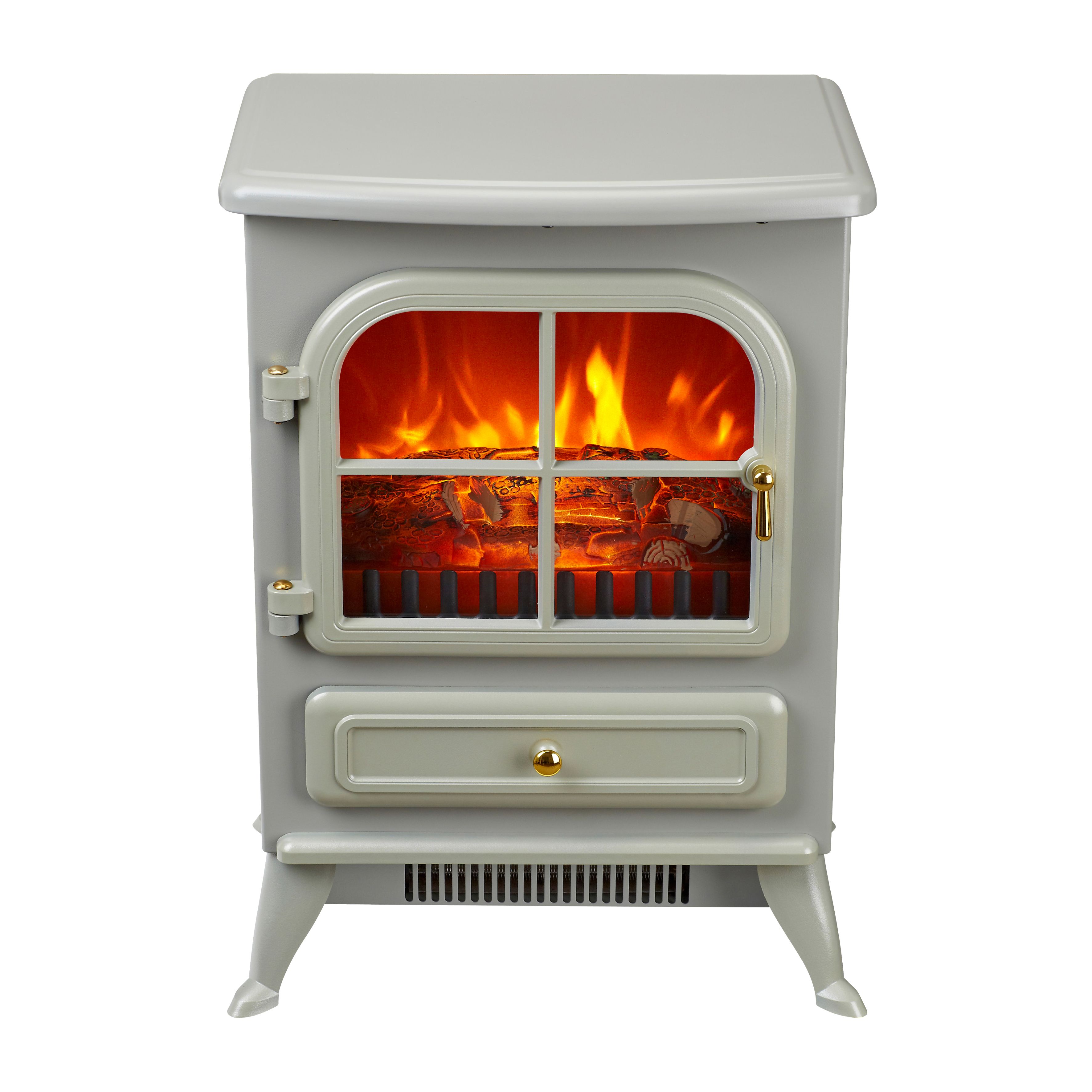 Akershus Classic 1.85W Matt GREY FC Stone effect Electric Stove | DIY at Bu0026Q