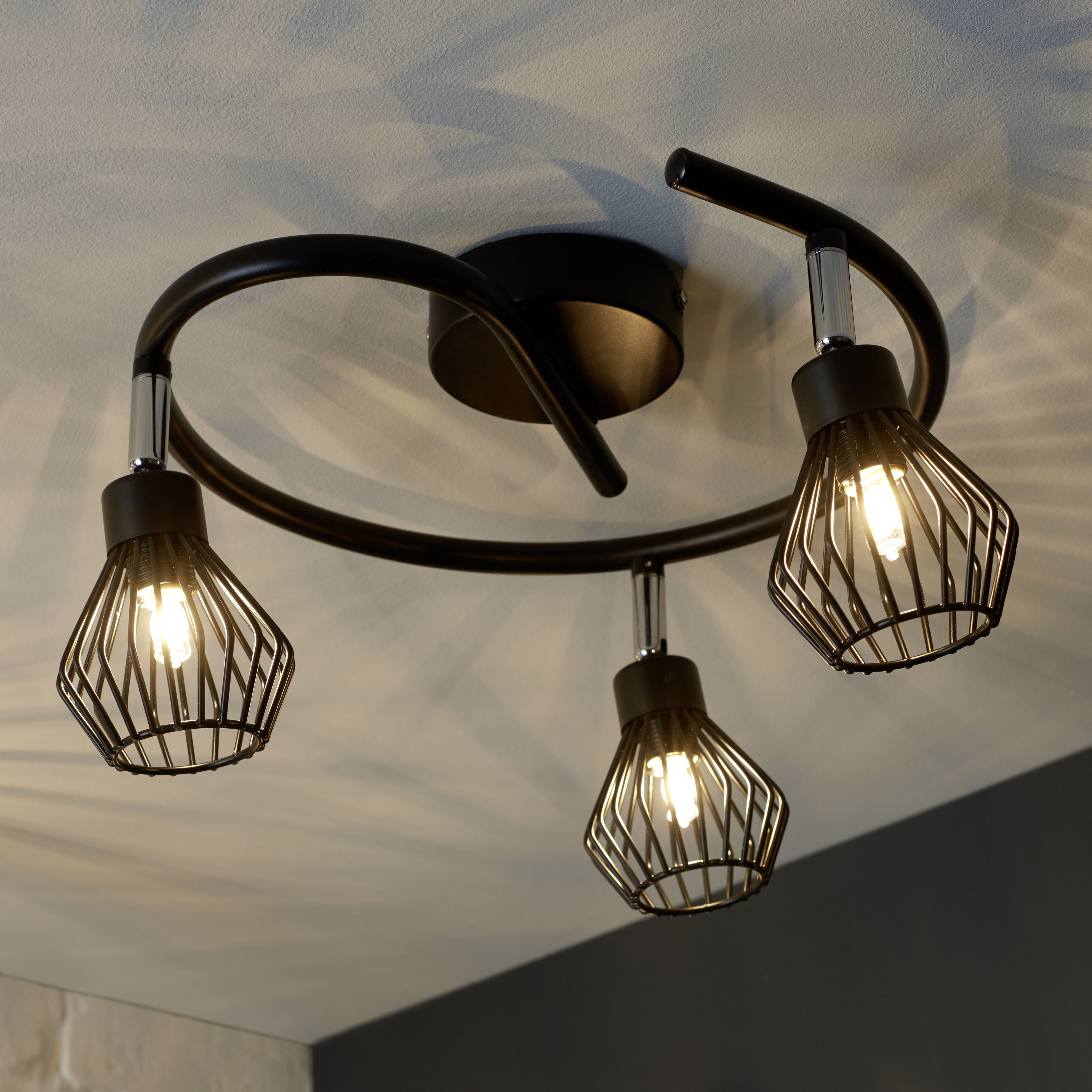 Akiak Matt Black 3 Light Spotlight