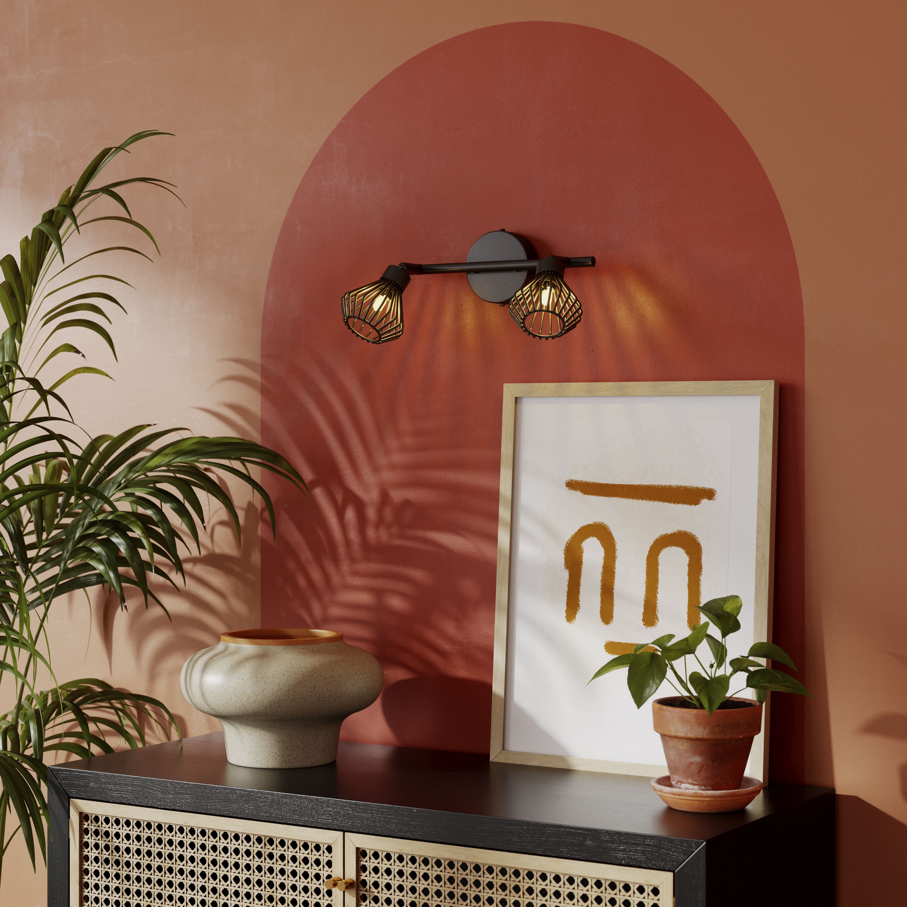 Akiak Tube Matt Black Light Spotlight