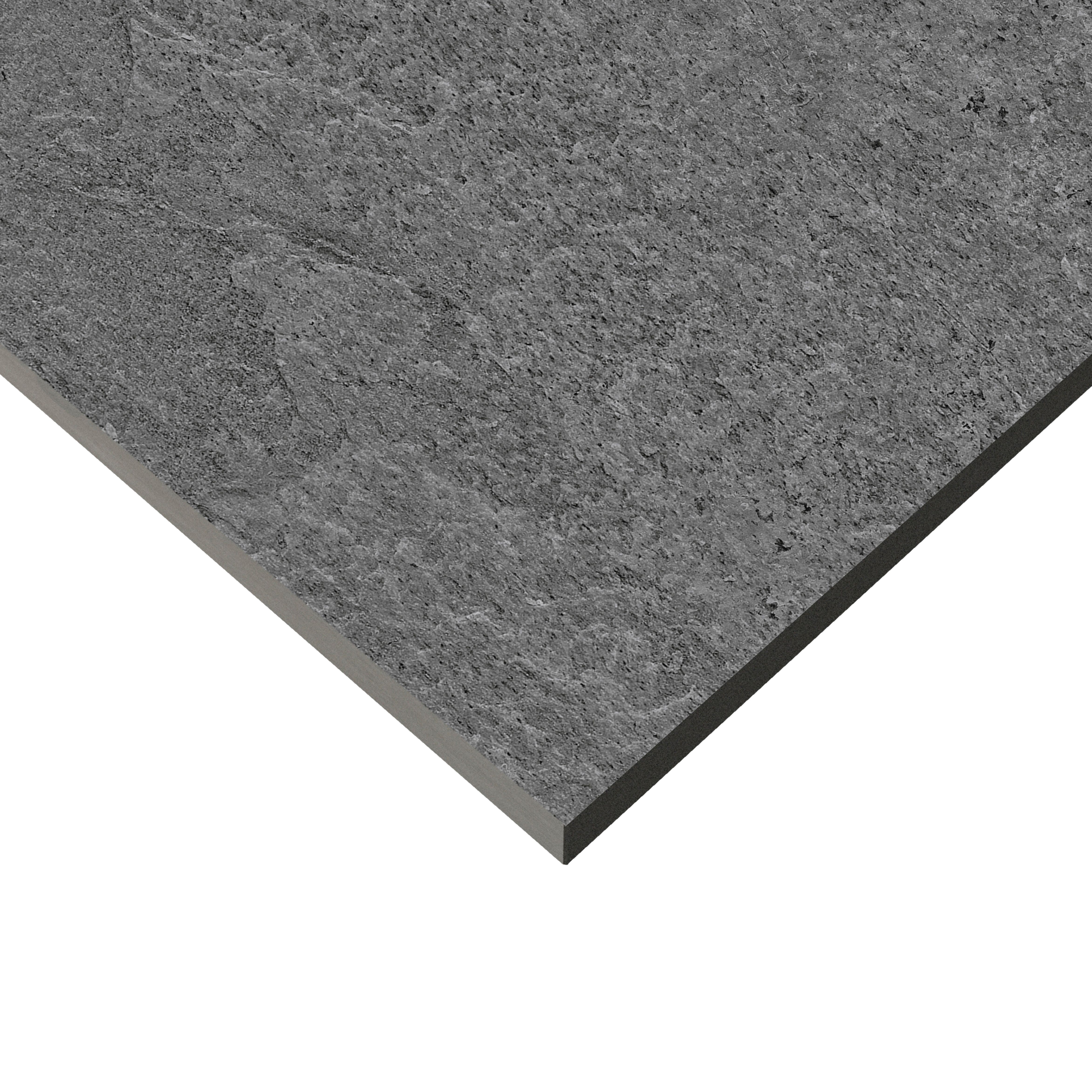 Alaz Anthracite Matt Stone effect Porcelain Indoor Wall & floor Tile - 3
