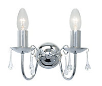 Albany Candle Chrome effect Double Wall light