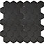 Albena Black Metal effect Stainless steel Mosaic tile sheet, (L)300mm (W)300mm