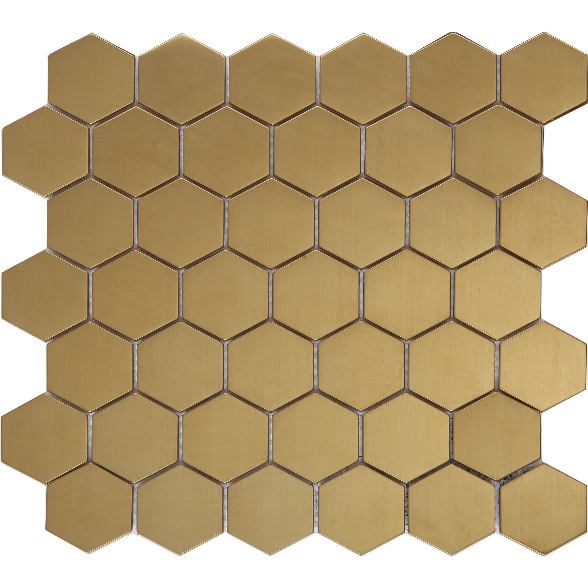 Albena Gold Satin Metal effect Flat Stainless steel Mosaic tile sheet