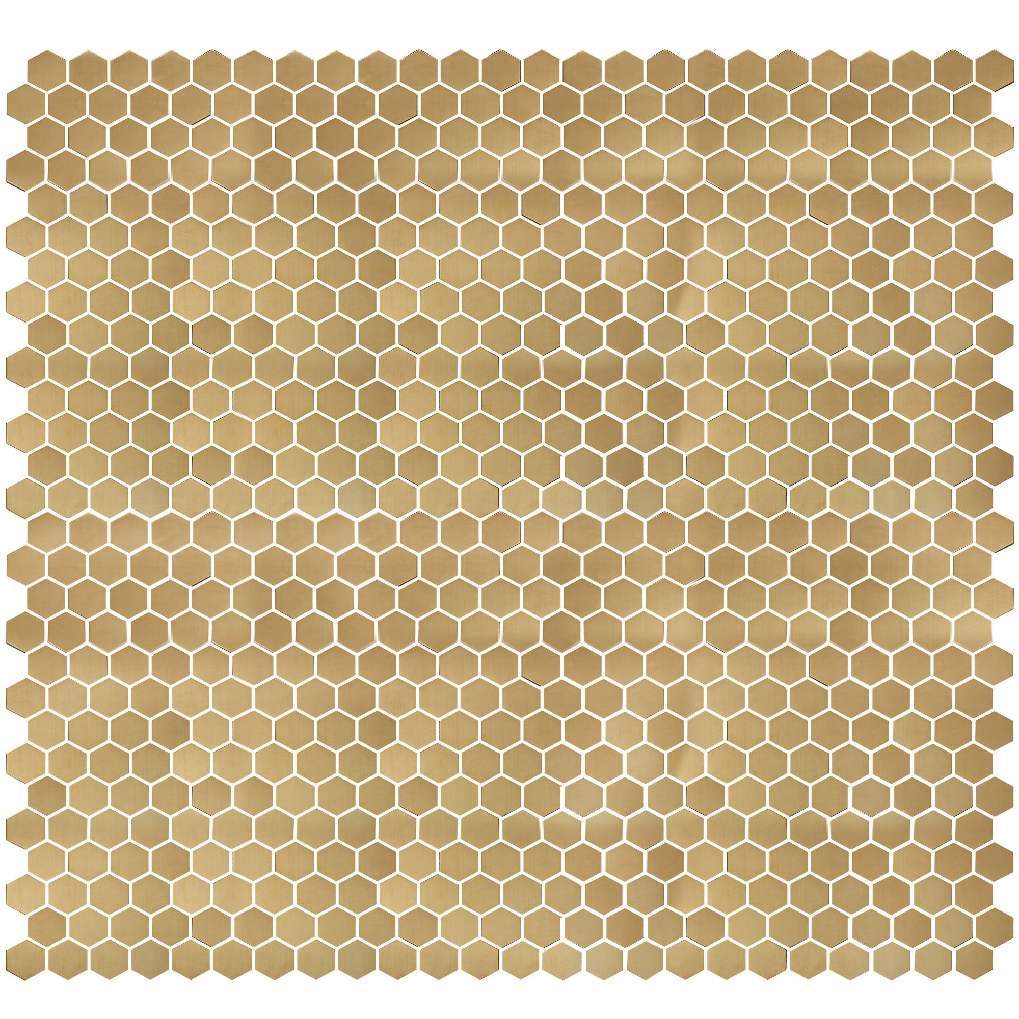 Albena Gold Satin Metal effect Flat Stainless steel Mosaic tile sheet - 4